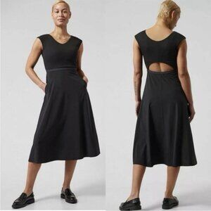 Athleta Ryder black midi dress XS
